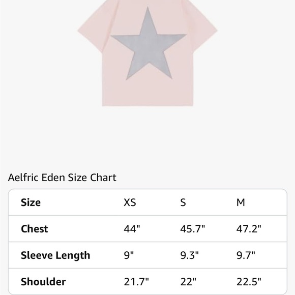 NWT Aelfric Eden Embroidery Star tee XS pink - Picture 5 of 6